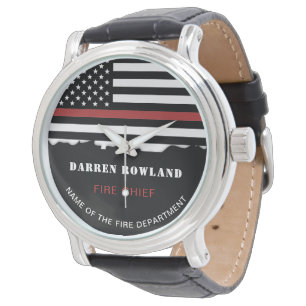 Personalised Firefighter Thin Red Line Fire Rescue Watch