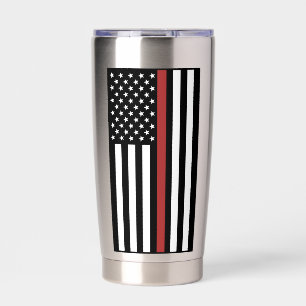 Personalised Firefighter Thin Red Line Flag Insulated Tumbler