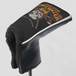 Personalised Fireman Skull Helmet Axe Firefighter Golf Head Cover