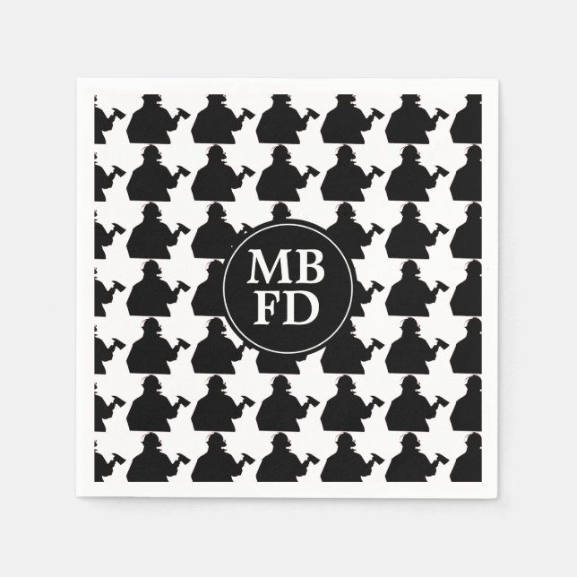 Personalised Firemen  Napkins (Front)