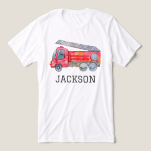 Personalised Firetruck birthday Party Tri-Blend Shirt