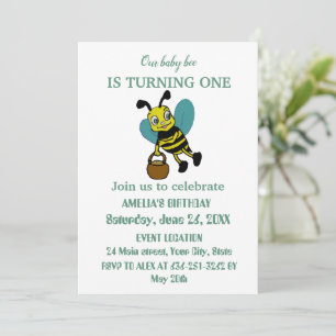 Personalised first birth year 1st birthday party invitation