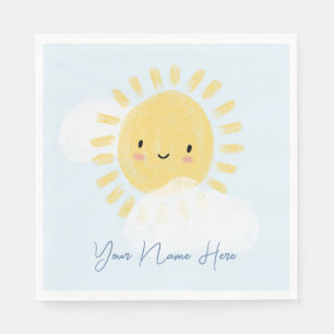 Personalised First Birthday Baby Shower Sunshine Napkin
