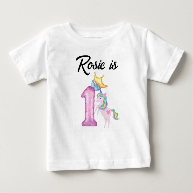 Personalised First Birthday Baby T-Shirt (Front)