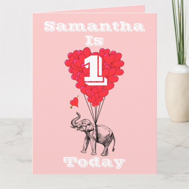 Personalised first Birthday Card (Front)