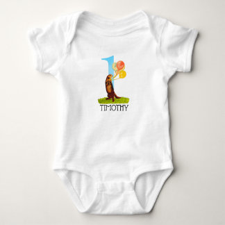 Personalised First Birthday Otter Boy  Baby Bodysuit