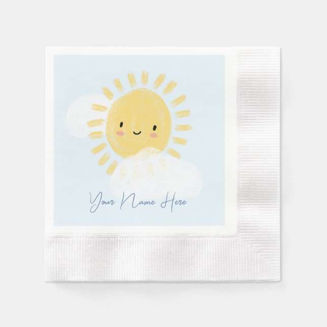 Personalised First Birthday Party Baby Shower Napkin (Front)