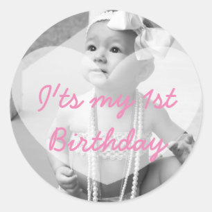 Personalised First Birthday Photo Sticker