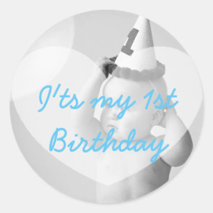 Personalised First Birthday Photo Sticker