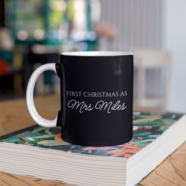 Personalised 'First Christmas as a Mrs.' Surname Coffee Mug (Personalized 'First Christmas as a Mrs.' Surname Coffee Mug)