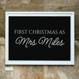 Personalised 'First Christmas as a Mrs.' Surname Poster