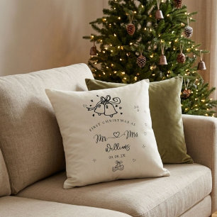 Personalised first christmas as mr and mrs  cushion