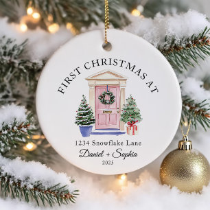 Personalised First Christmas At Our New Home Ceramic Tree Decoration