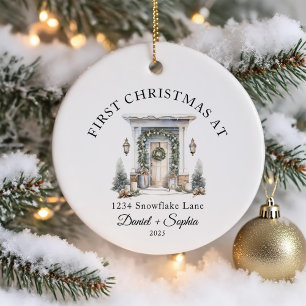 Personalised First Christmas At Our New Home Ceramic Tree Decoration