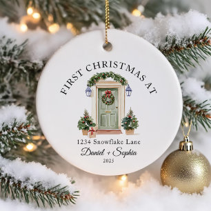 Personalised First Christmas At Our New Home Ceramic Tree Decoration