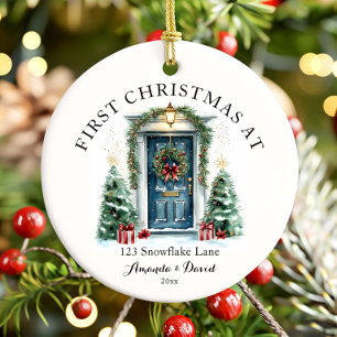 Personalised First Christmas At Our New Home Ceramic Tree Decoration