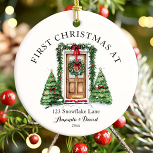 Personalised First Christmas At Our New Home Ceramic Tree Decoration
