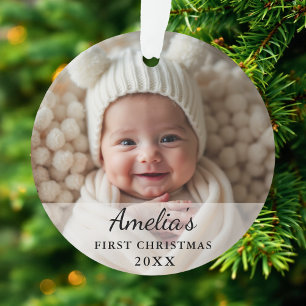 Personalised First Christmas Baby Photo Ornament