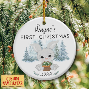 Personalised First Christmas, Baby's First  Cerami Ceramic Tree Decoration
