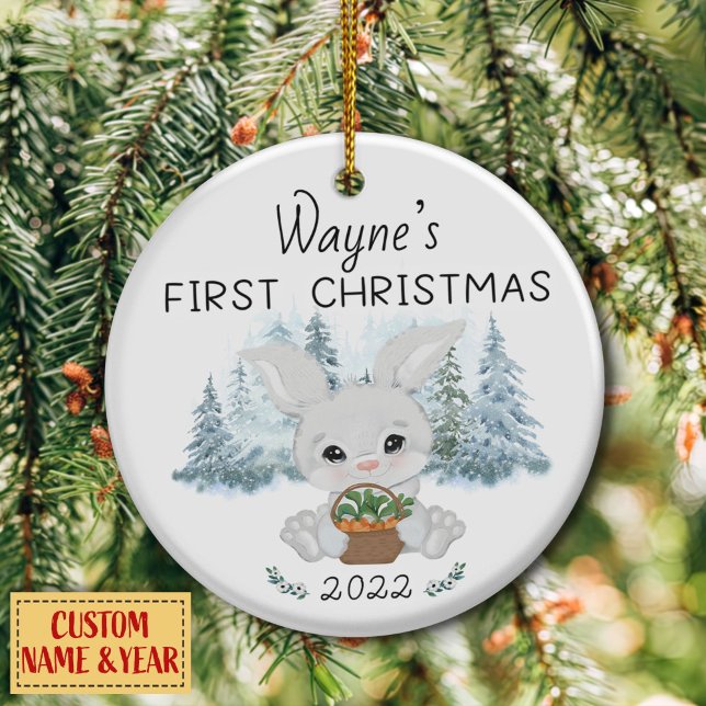 Personalised First Christmas, Baby's First  Cerami Ceramic Tree Decoration (Creator Uploaded)