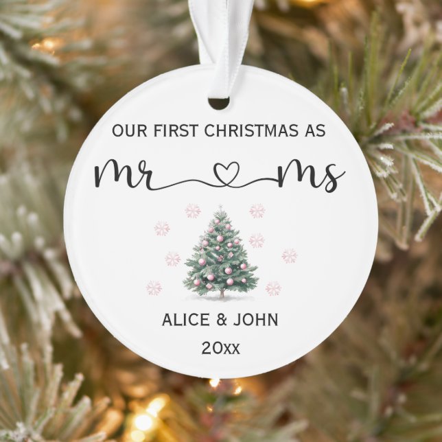 Personalised First Christmas Couple Ornament (Tree)