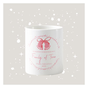 Personalised First Christmas Family Mug - Pink