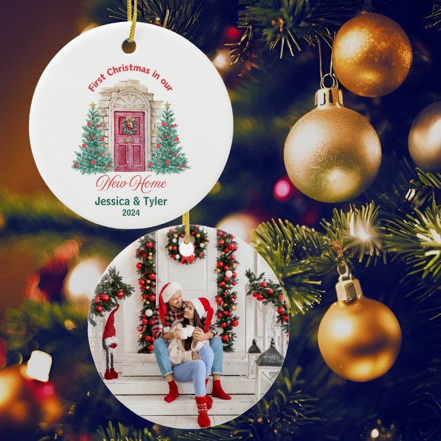 Personalised first Christmas in new home  Ceramic Tree Decoration (Creator Uploaded)