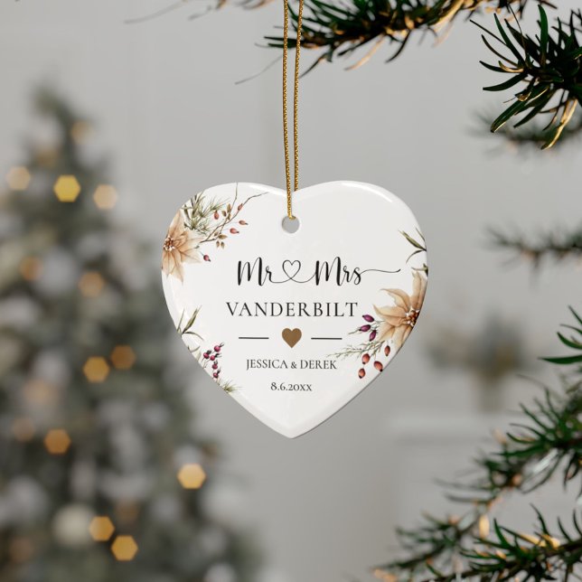 Personalised First Christmas Married Keepsake Ceramic Tree Decoration (Creator Uploaded)