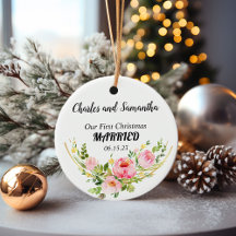 Personalised First Christmas Married Ornament