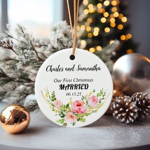 Personalised First Christmas Married Ornament
