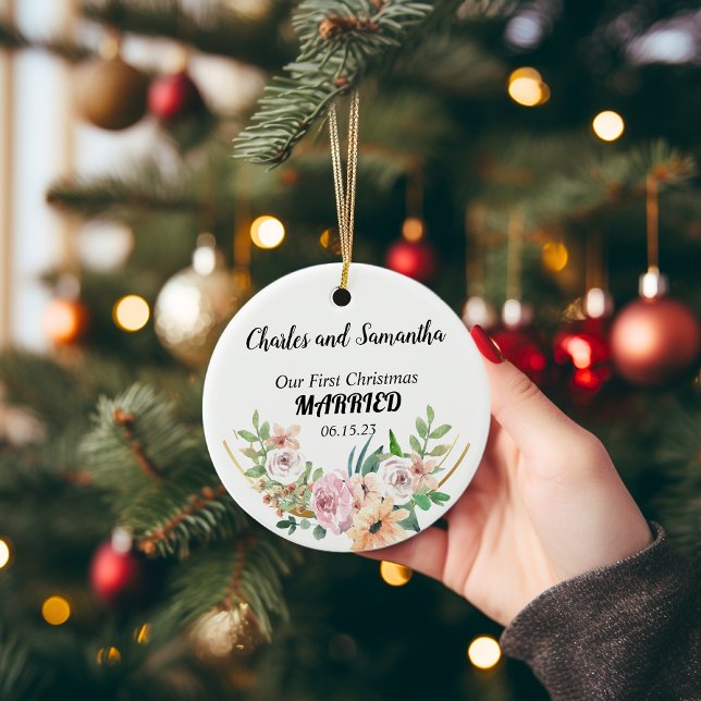 Personalised First Christmas Married Ornament (First Christmas Married Ornament)