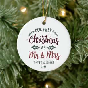 Personalised First Christmas Married Ornament