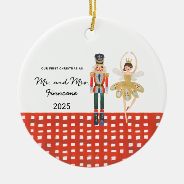 Personalised First Christmas Married Ornament Nutc (Front)