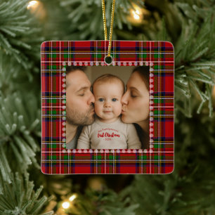 Personalised First Christmas Photo  Ceramic Ornament