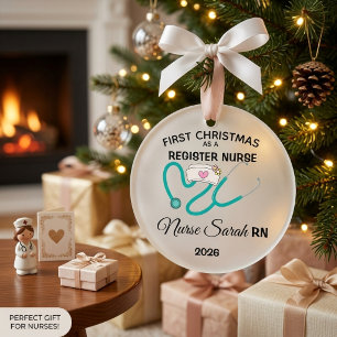 Personalised First Christmas Registered Nurse Ornament