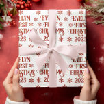 Personalised First Christmas Text  Wrapping Paper<br><div class="desc">Personalised First Christmas Text</div>