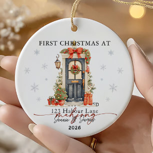 Personalised First Christmas Together in New Home Ceramic Tree Decoration