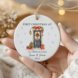 Personalised First Christmas Together in New Home Ceramic Tree Decoration