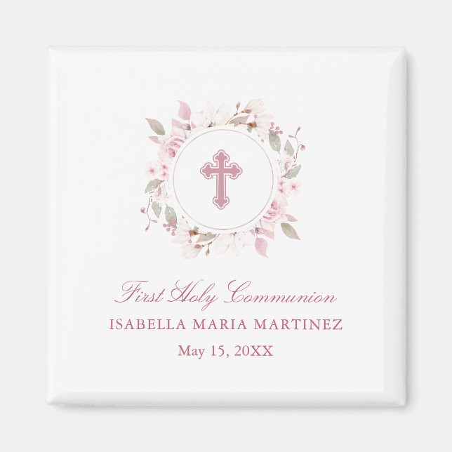 Personalised First Communion Cross Magnet Favour (Front)