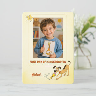 Personalised First Day of Kindergarten Photo Card