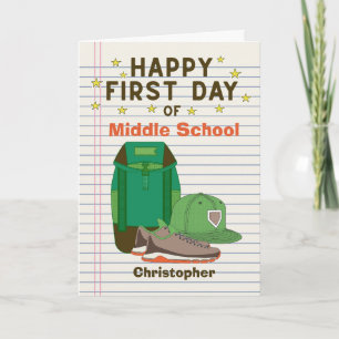 Personalised First Day of Middle School Card