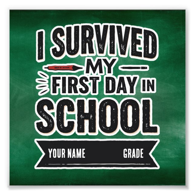 Personalised First Day of School Art Photo Print (Front)