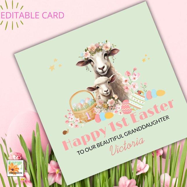 Personalised First Easter Card, 1st Easter Lamb Holiday Card (Creator Uploaded)