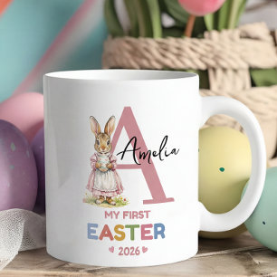 Personalised First Easter Girl Easter Rabbit Coffee Mug