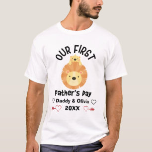 Personalised First Fathers Day 2021, Custom Names T-Shirt