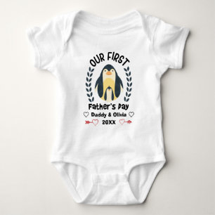 Personalised First Fathers Day 2023, Custom Names Baby Bodysuit