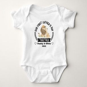 Personalised First Fathers Day 2023, Daddy & lion Baby Bodysuit