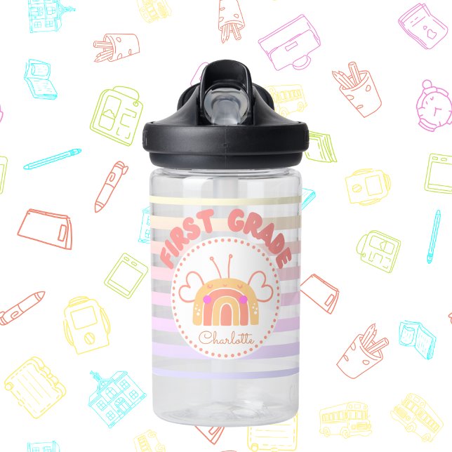 Personalised First Grade Rainbow Water Bottle  (Personalized First Grade Rainbow Water Bottle)