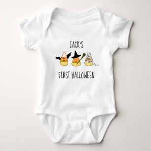 Personalised First Halloween Candy Corn Baby Bodysuit