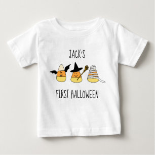 Personalised First Halloween Candy Corn Baby T-Shirt